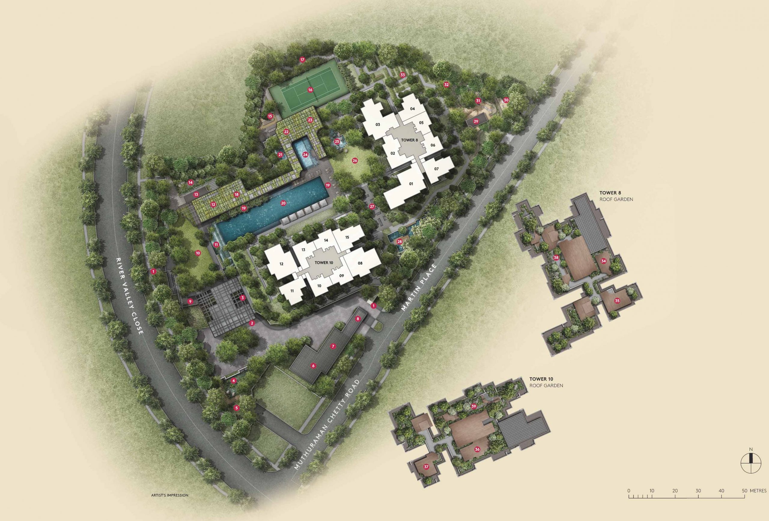 Martin modern condo site plan